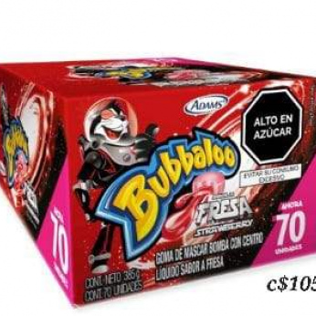 Bubbaloo Sabor Fresa